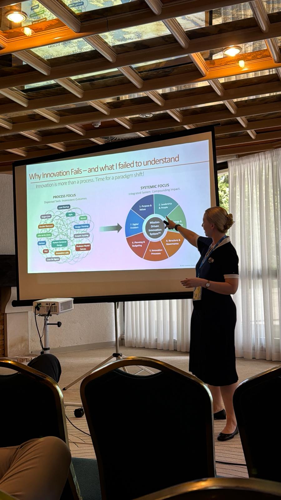 Anita Friis Sommer presenting at a leadership conference